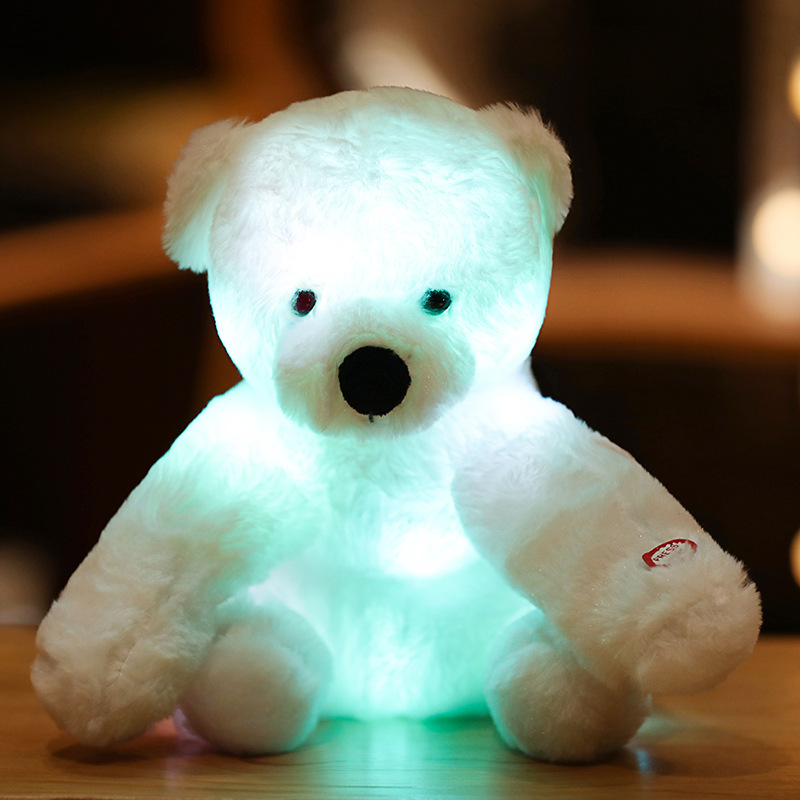 Luminous Led Teddy Bear Plush Toys Glowing Cat Bunny Stuffed Animal Doll Lighting Plushies Stuffed Pillow Keychain For Kids Gift