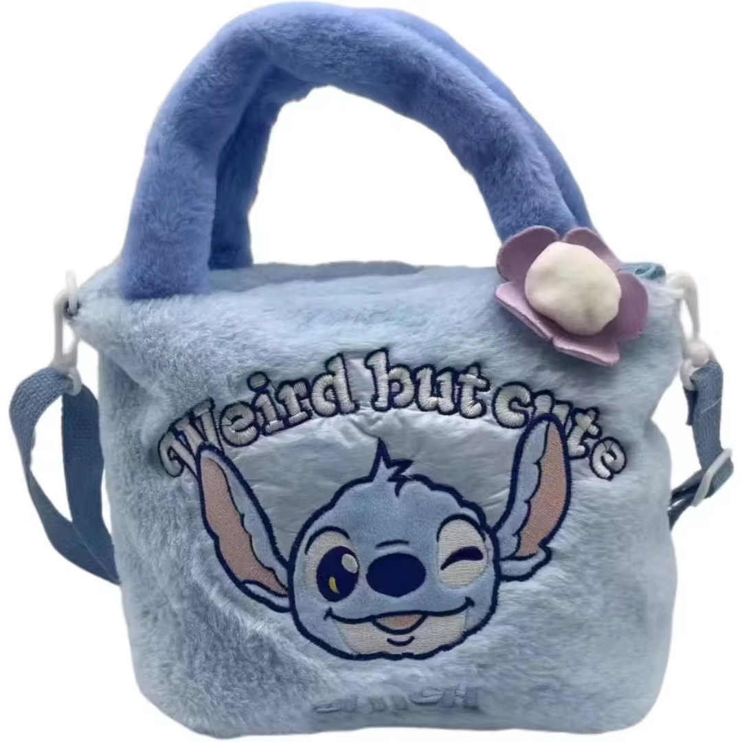 Wholesale Little Bear YuGui Dog Sanrioed Plush Handbags Hello Kitten My Melody Kuromi Stitch Kawaii Doll Plush Bags ShoulderBags