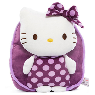 Hot Sell Lovely Pink Kitty Plush Backpack Kids Plush Bag Animal Backpack 26CM Cute KT Anime Backpack Kitty Kawaii Plush Bag