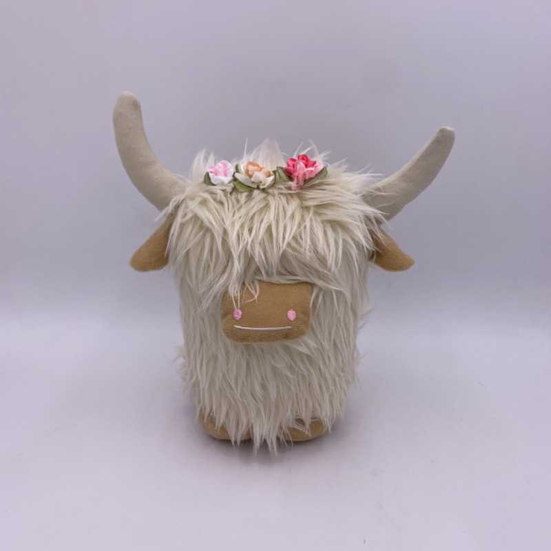 Fashion Highland Cow Soft Plush Cute Yak Doll Scottish Highland Cow Plush Toy Custom Fluffy Highland Cow Stuffed Animal Plushie