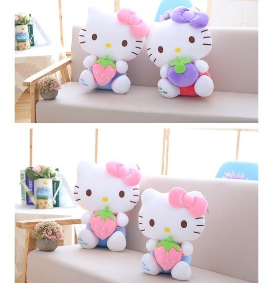 Strawberry Kt Cat Doll Hi Kitty Plush Toy Xmas Peluche Christmas Hi the Kitty Plush Toys Kt Cats Easter Kitty Stuffed Dolls