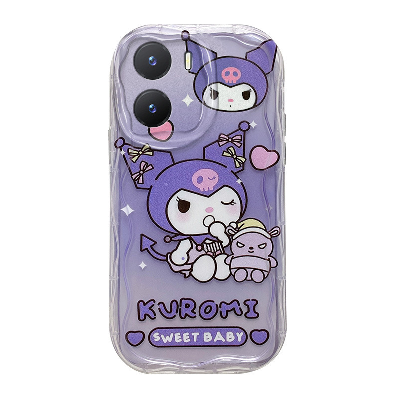 Cute cartoon kuromi TPU girls phone case cover Cute Cartoon 3D Kuroming Bracket Personalized Mobile Phone Holder Case For Phone