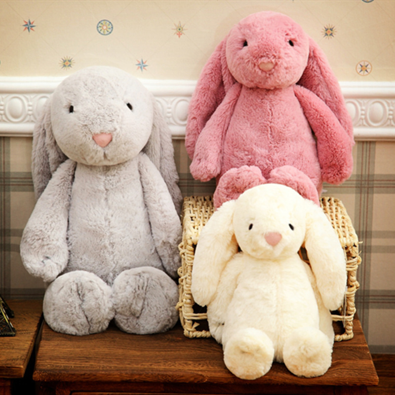 New Stuffed Animal Toys Easter Bunny Plush Toys  30cm 40cm 50cm Easter color rabbit girl soothing rabbit doll