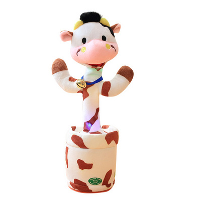 Custom stuffed soft music dancing doll animated electronic cow plush Toys Dancing Talking Music Electrical Cactus plush toy