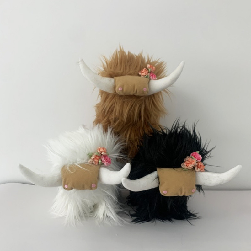 Fashion Highland Cow Soft Plush Cute Yak Doll Scottish Highland Cow Plush Toy Custom Fluffy Highland Cow Stuffed Animal Plushie