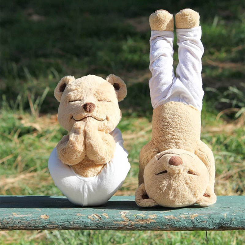 Yoga teddy bear doll plush toys Creative custom styling teddy bear dolls Animal Toys Kawaii Animal Yoga Bear For Valentine