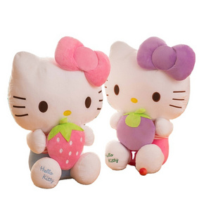 Wholesale Kitty Plush Toy Anime Cartoon Creative Fruit plush Toy Stuffed Kawaii Fluffy Kt cat Doll Pillow Plush Toys