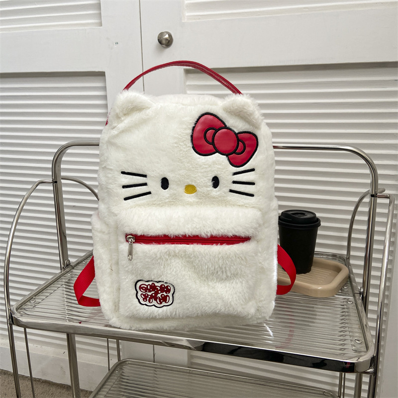 Wholesale Multi-colors Pochacoo Kitty Stuffed Plush Bag Cinnamon Roll Backpack My Melody Bag Kuromi Plush Toy Cute Girl Backpack