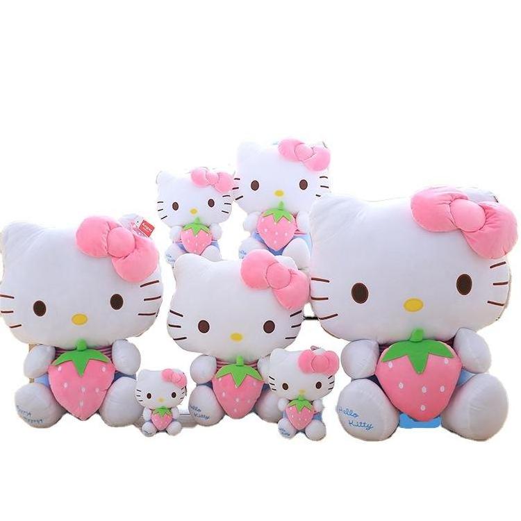 Strawberry Kt Cat Doll Hi Kitty Plush Toy Xmas Peluche Christmas Hi the Kitty Plush Toys Kt Cats Easter Kitty Stuffed Dolls