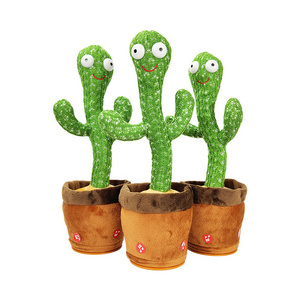 Hot Popular Toys Stupid Talking Cactus Repeats What You Say Toy Dancing And Singing 120 Songs Rechargeable Electronic Plush Toys