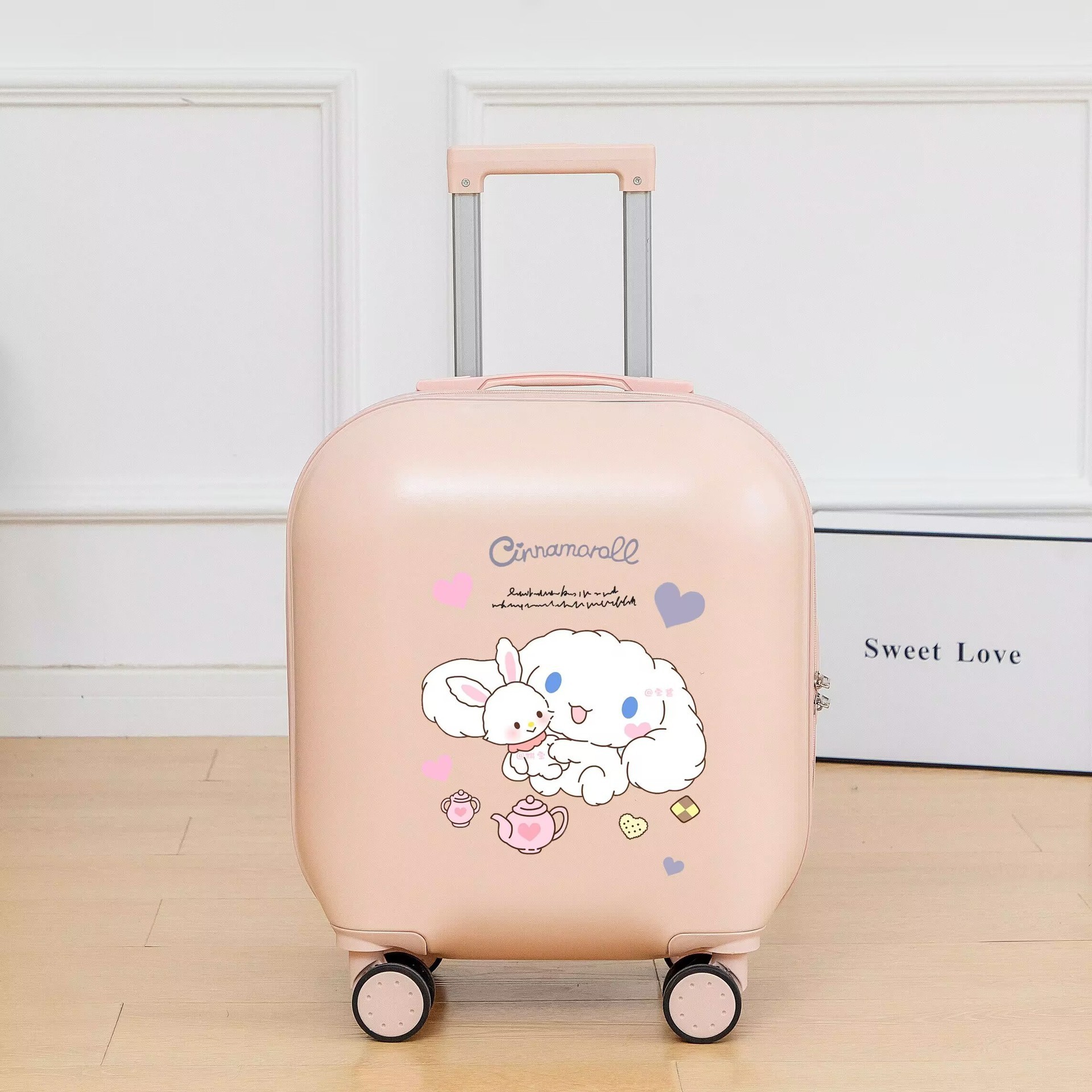 Anime Cinnamoroll Pochacco Kuromi Kawaii Universal Wheel Portable Beautiful Cabin Luggage Cartoon Suitcase 2 Piece Trolley Case