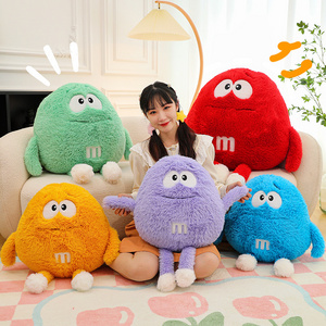 Cartoon throw pillow Solid little monster doll plush toy Big Eyes Long Leg Plushies Chocolate Chips Soft Plush Food Stuffed Toys