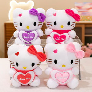 Purple Heart Kt Cat Stuffed & Plush Toy Cartoon Kitty Dolls Cute Kitty Stuffed Toys Children And Girls  Kt Throw Pillows