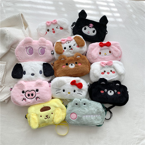 OEM&ODM Stuffed Kuromi Plush Bag Kuromi KT Plush Handbag Make-up Sanrioed Plush Bag Women Cute Plush Fashion shoulder Bags