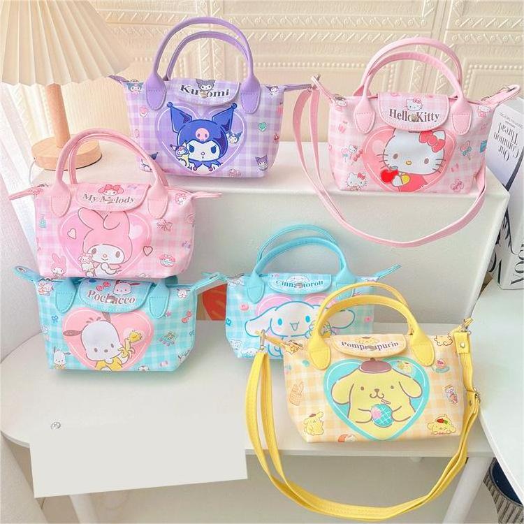 Sanrioed Kawaii Kuromi Melody Collection Makeup Bag Cartoon Hello Kt Crossbody Bag Large Capacity Hand Bag Girl Gift Wholesale