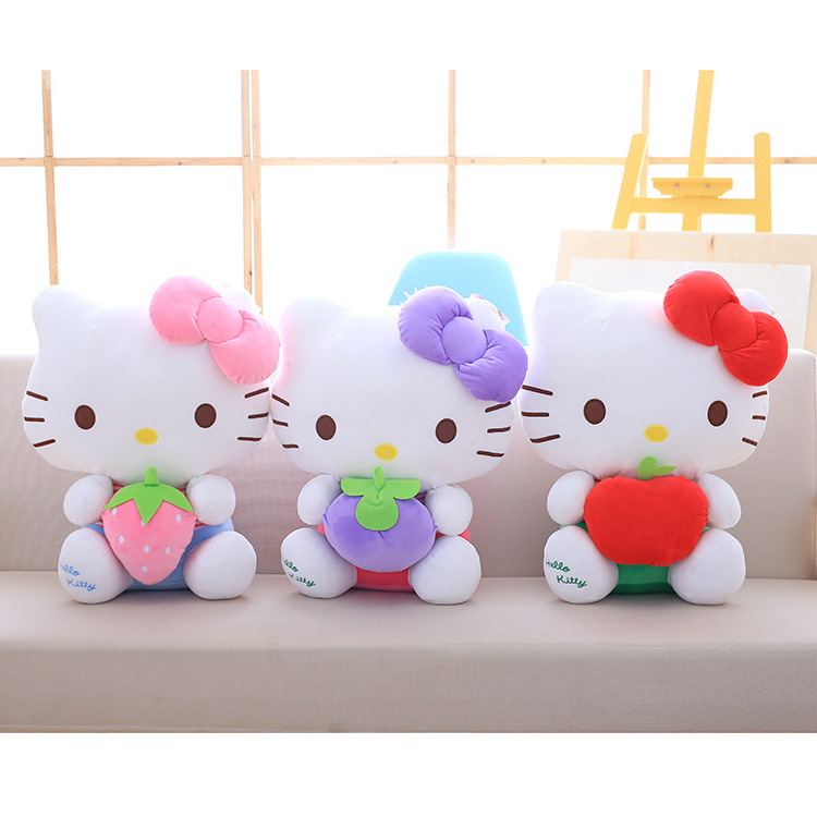 Strawberry Kt Cat Doll Hi Kitty Plush Toy Xmas Peluche Christmas Hi the Kitty Plush Toys Kt Cats Easter Kitty Stuffed Dolls