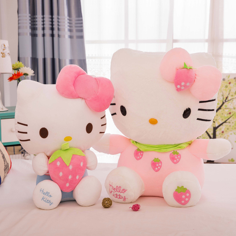 Wholesale Kitty Plush Toy Anime Cartoon Creative Fruit plush Toy Stuffed Kawaii Fluffy Kt cat Doll Pillow Plush Toys