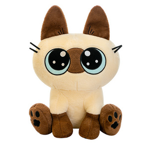 Stuffed Plush Animal Cartoon Plush Toy New Siamese Cat Plush Doll Cute Cartoon Cat Stuffed Animal Kitty Pillow Girls Gifts