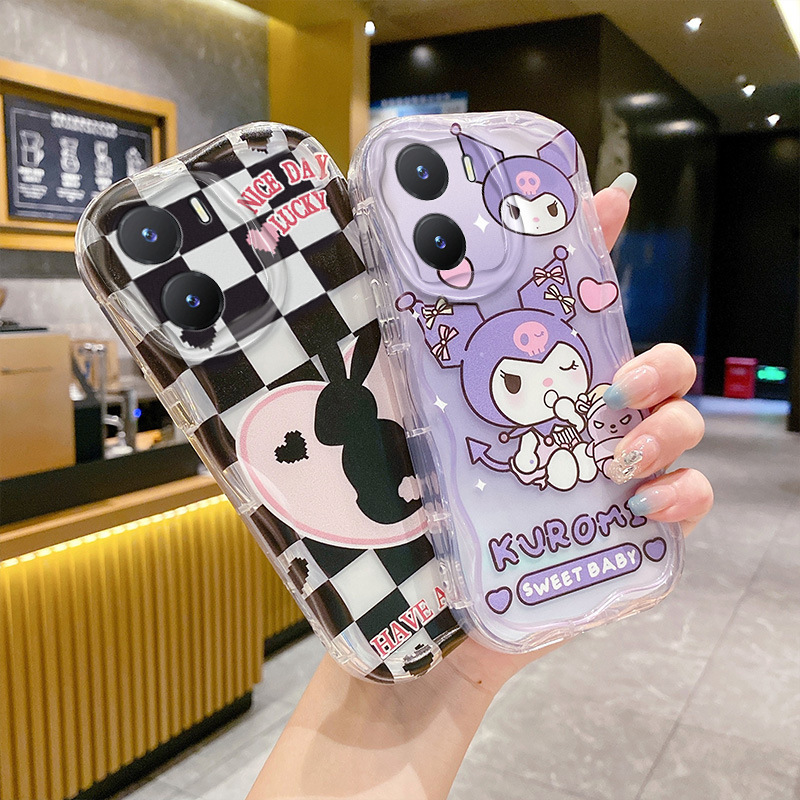 Cute cartoon kuromi TPU girls phone case cover Cute Cartoon 3D Kuroming Bracket Personalized Mobile Phone Holder Case For Phone