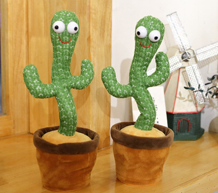 Talking Cactus Dancing Toys Speaking Repeat Rechargeable Electronic Plush Toys Twisting Singing Dancer Wireless Talking Cactus