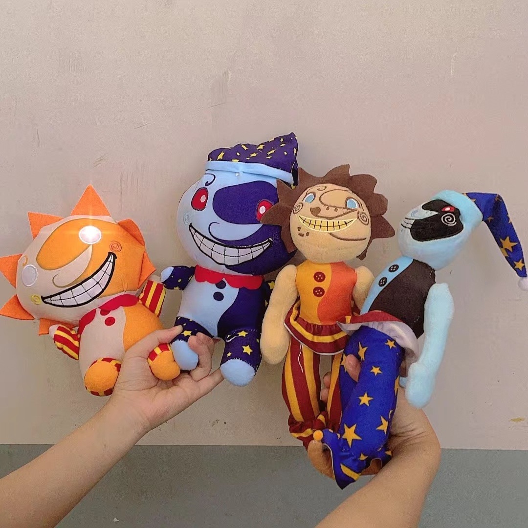 Sundrop FNAF Plush Toys Soft Stuffed Clown Moon Sun Cartoon Horror Game Dolls Cartoon Plush Toys Stuffed Animals Soft Toy