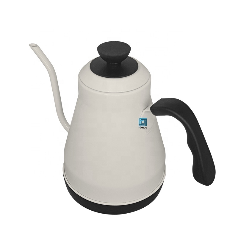 Electric Pour-over Kettle For Coffee And Tea, Ceramic White, Variable Temperature Control, 1200 Watt Quick Heating