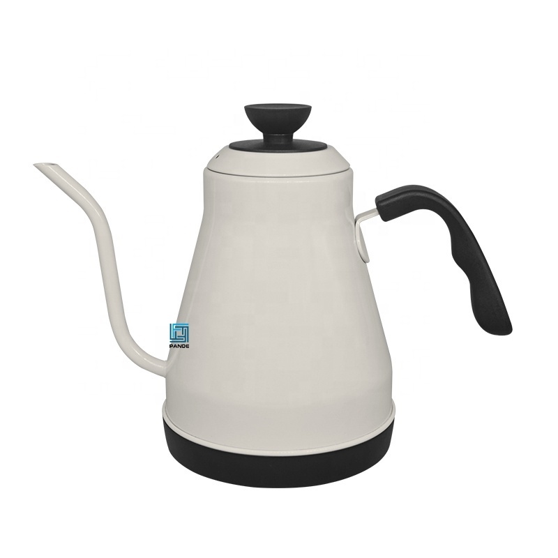 Electric Pour-over Kettle For Coffee And Tea, Ceramic White, Variable Temperature Control, 1200 Watt Quick Heating