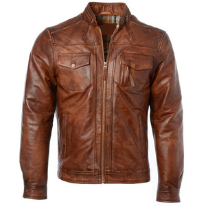 Best Quality Leather Jackets For Men Zipper Jacket Stand Collar In All Color Size With Any Customization