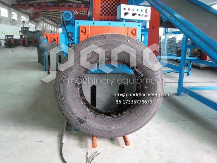 Automatic hydraulic waste tyre wire bead removal machine single hook tyre recycling machine