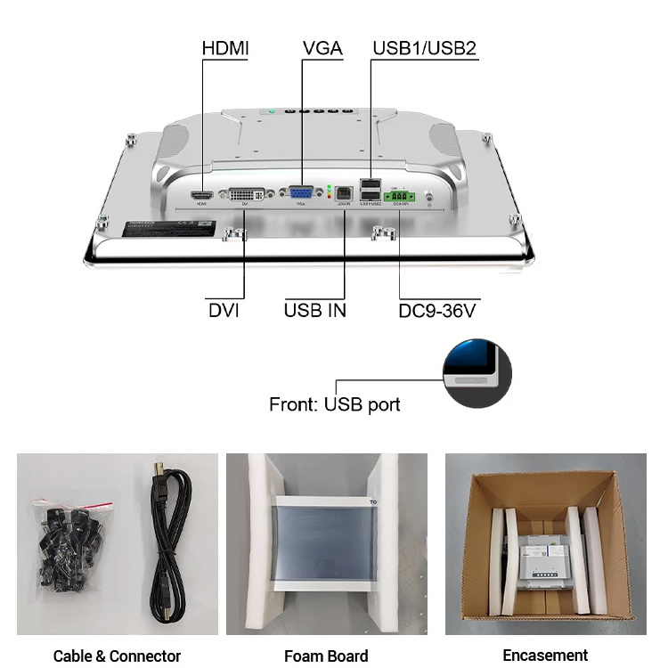 10.1/12/15.6/18/19 /21Inch Custom Embedded Industrial Touch Monitor IP65 Capacitive Touchscreen Industrial Lcd Display Screen