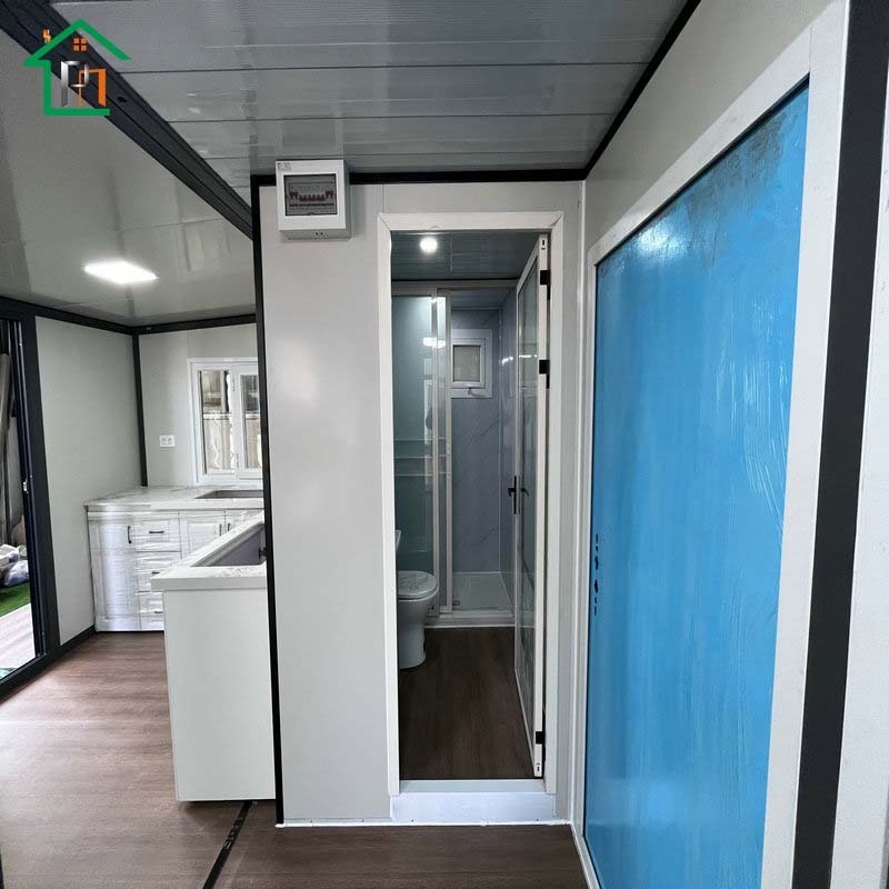 40ft Container Office Accomodation Tiny Prefab Container Housing Small House Houselet With Triangular Waterproof Roof Balcony