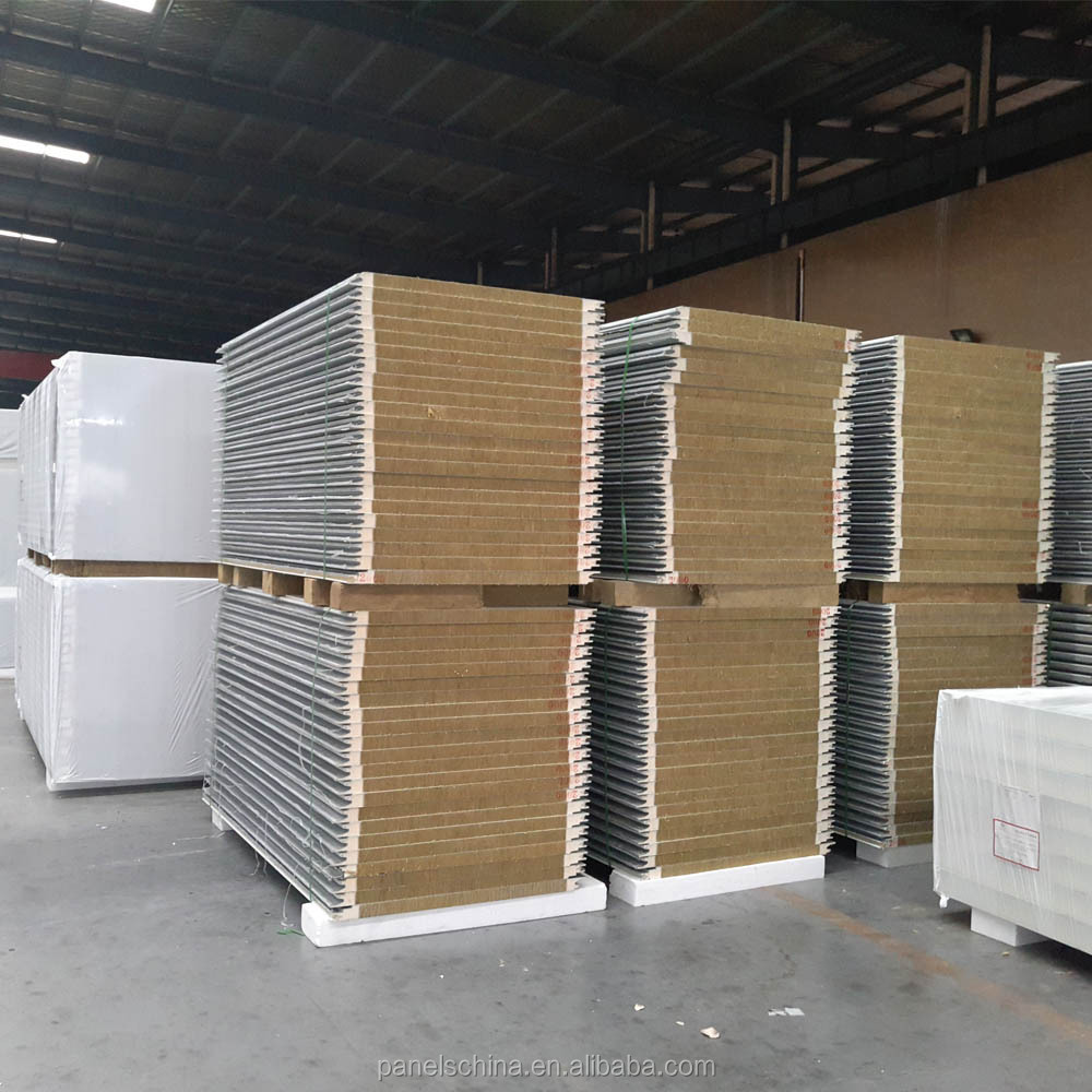 Rock Wool PU Side Sandwich Panel of Steel Structure with Good Fireproof