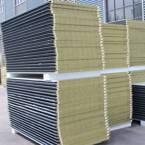 50mm/75mm/100mm/150mm Thermal Insulation Rock Wool Wall Sandwich Panel for Steel Building/Workshop/Warehouse/Office Building