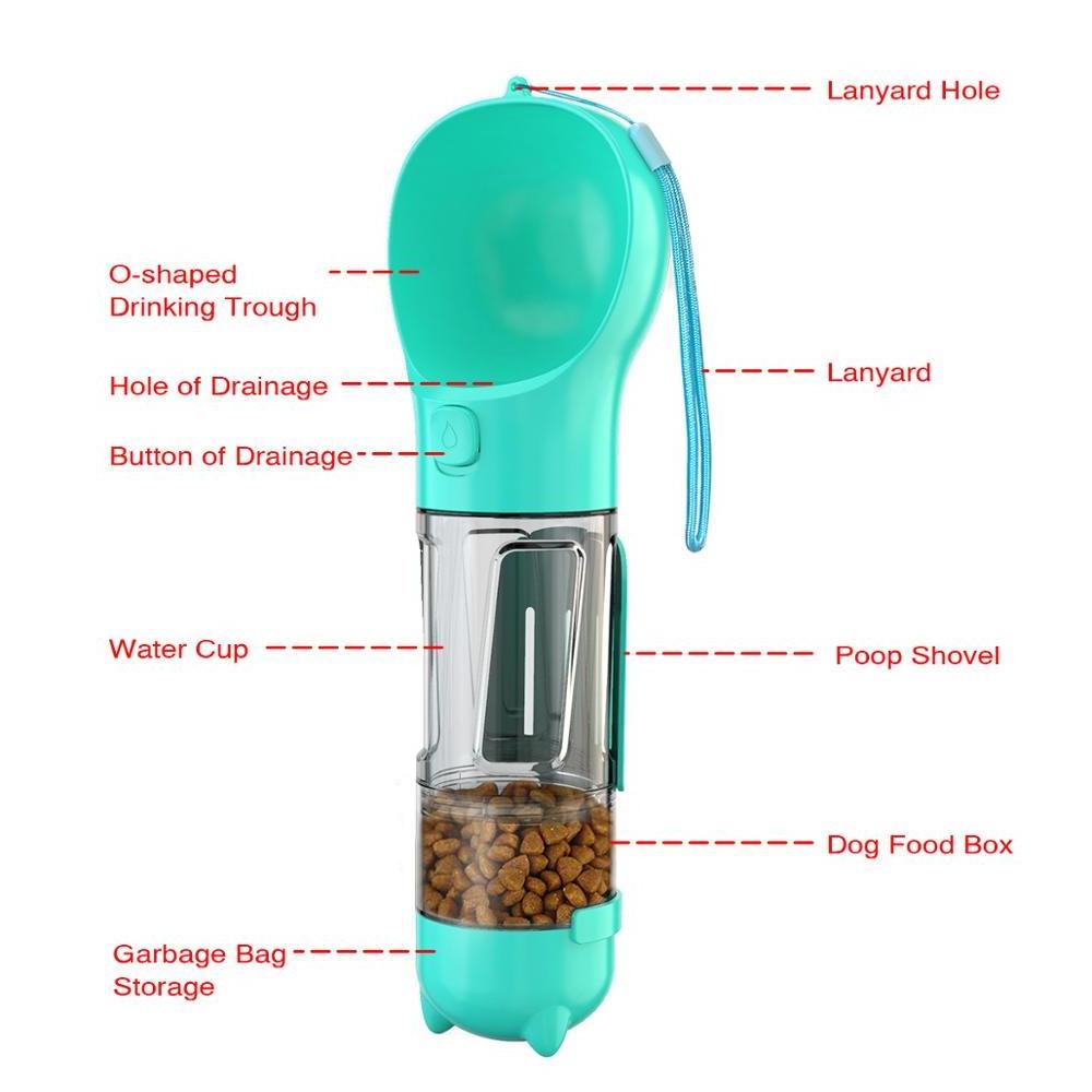 Pet Dog Water Bottle Feeder Bowl Portable Water Food Bottle Cat Pets Outdoor Travel Drinking Food Feeding Dispenser Pet Supplies