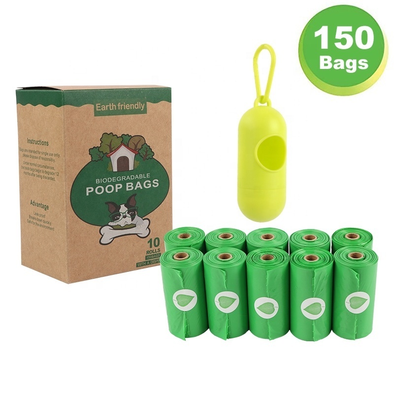 Pet supplies Custom Printed Biodegradable Dog Poop Bags with a dispenser