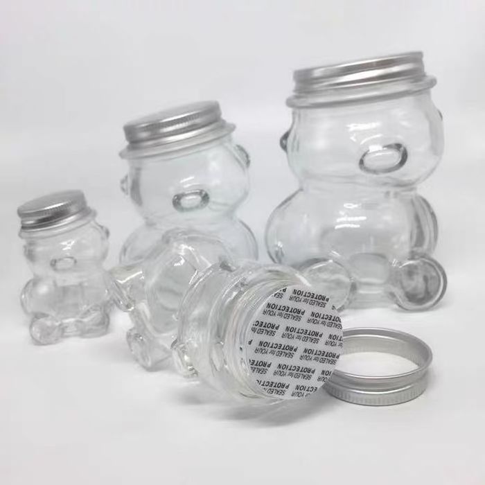 Holder Hot Sale Soy Container,Hot Sale Soy Candle Container 50ml Cute Teddy Bear Packaging 8oz Honey Jam Airtight Glass Food Jar