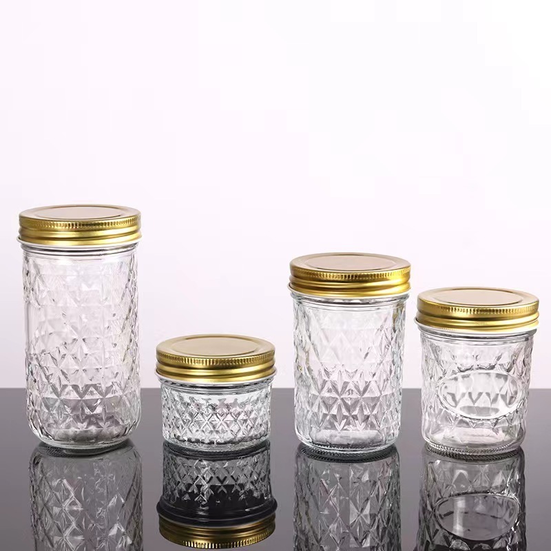 Mason Jars With Silver Lids Canning Storage  Jars For Jelly Jam Honey Pickles Spice Glass Jars