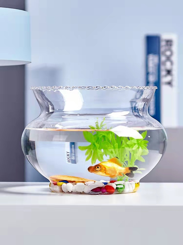 Factory sale 4-20 inch round cold cut clear glass fish bowl for home decoration