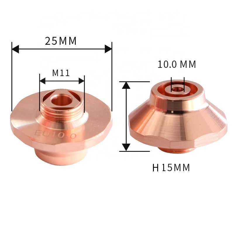 Pangolin ECU Chrome-plated Layers Dia.25 Caliber 4.0 6.0 10.0mm Fiber Cutting Head Laser Nozzle For Precitec Laser Head