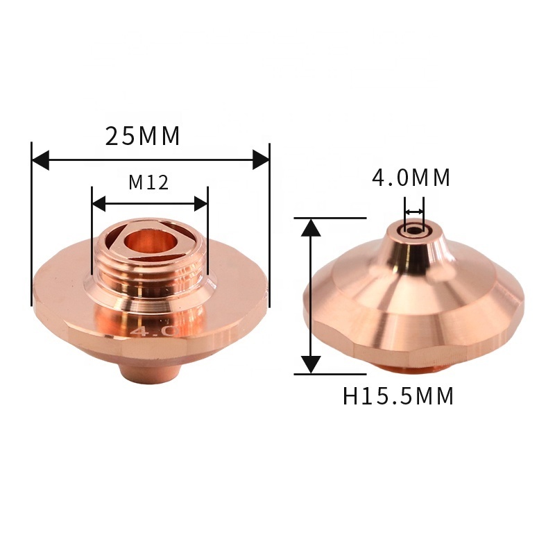 Pangolin ECU Chrome-plated Layers Dia.25 Caliber 4.0 6.0 10.0mm Fiber Cutting Head Laser Nozzle For Precitec Laser Head