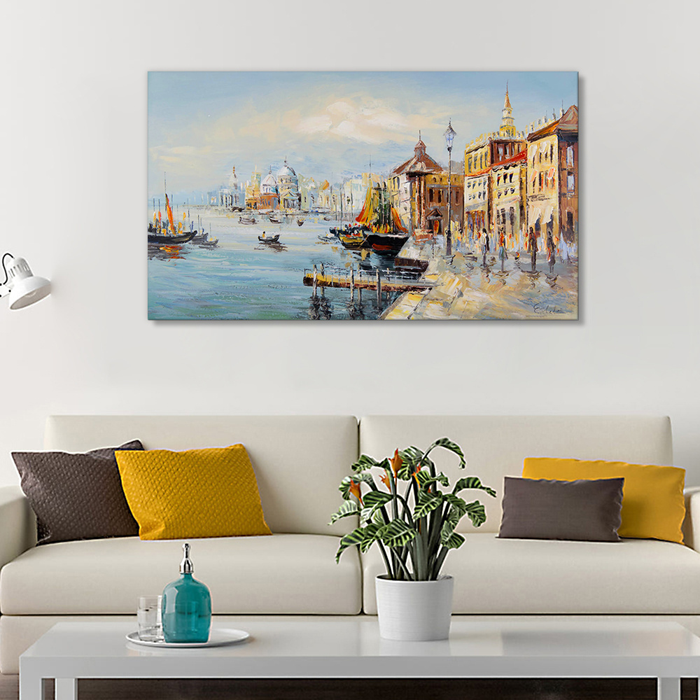 3D Beach Oil Painting On Canvas Abstract Seascape Wall Art Summer Decor Custom Painting Large Wall Art Textured Art Home Decor