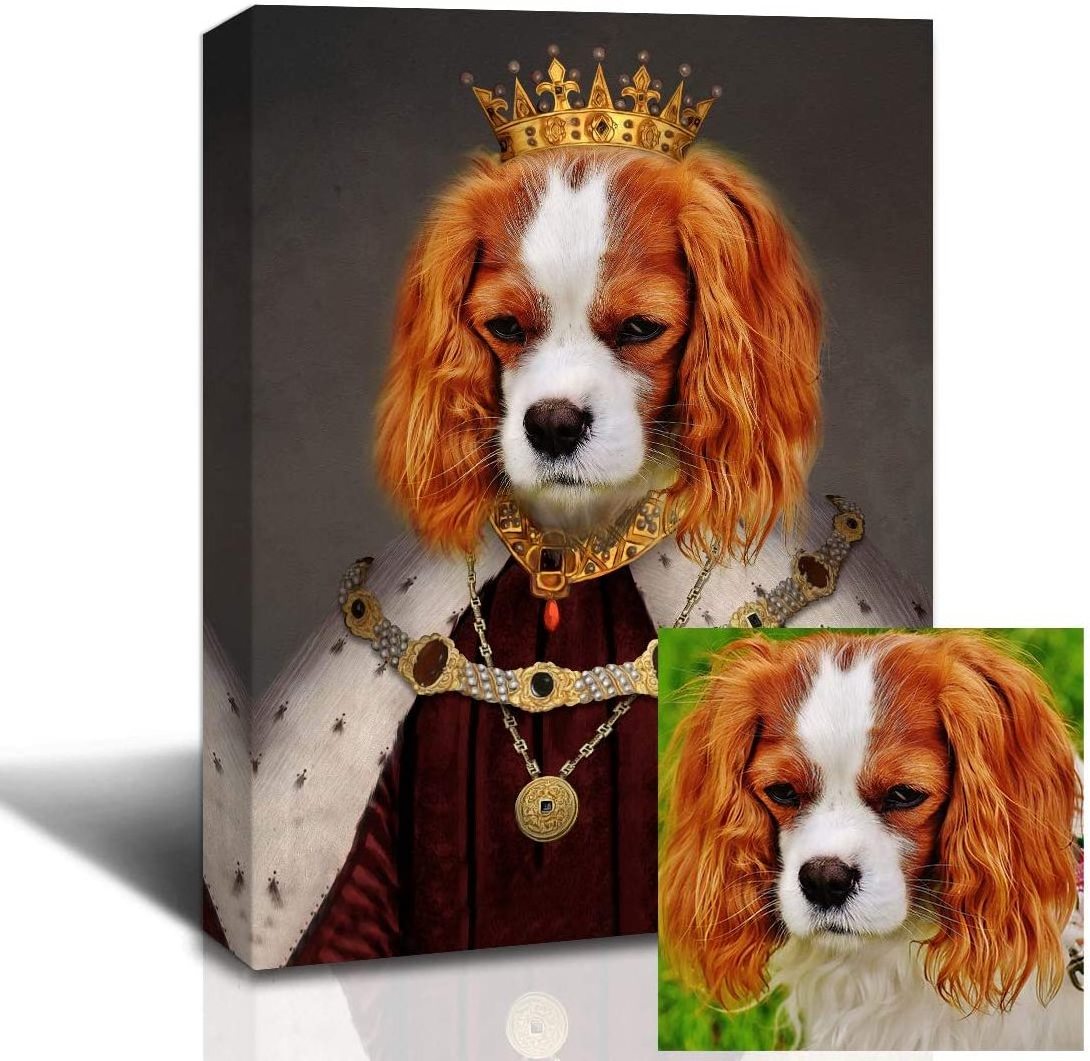 40*60 cm Canvas Prints Funny Home Decor Custom Pet Portrait Animal Dog Wall Decor Painting