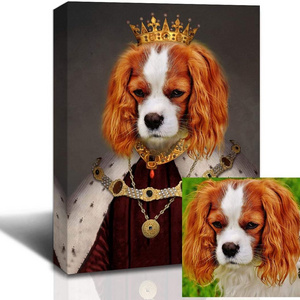 40*60 cm Canvas Prints Funny Home Decor Custom Pet Portrait Animal Dog Wall Decor Painting