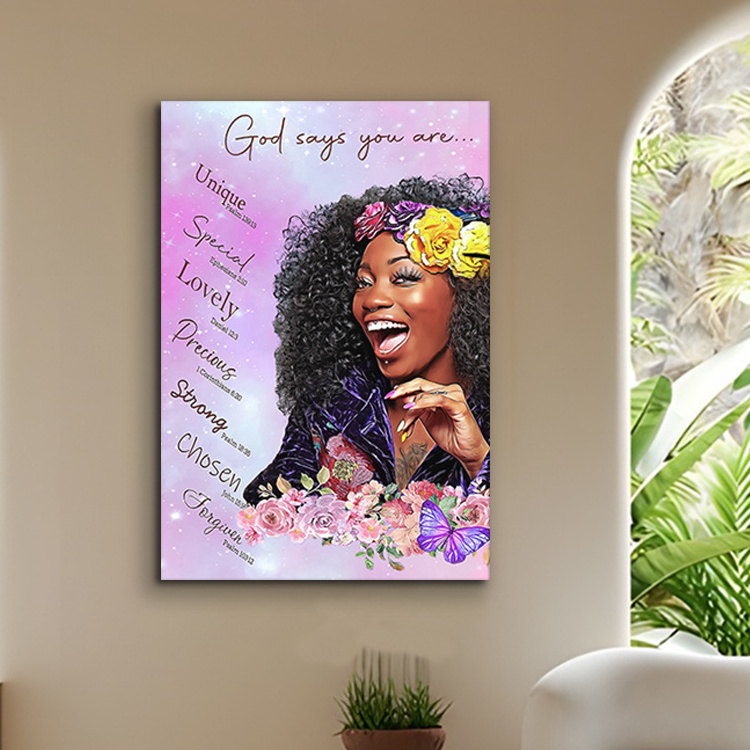 Fashion Girl Wall art  decoration Motivational words canvas painting african art paintings for decoration