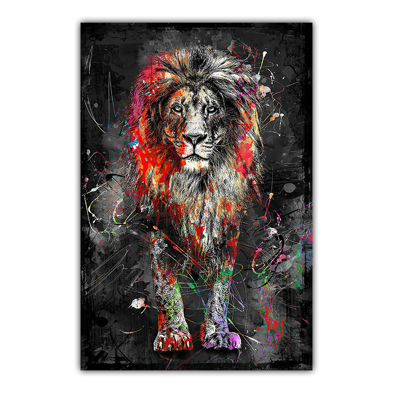 Digital printing photo canvas painting big lion animal art painting on canvas home decoration painting