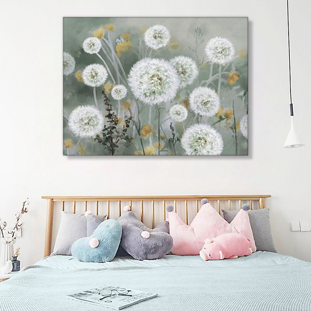 Still life canvas paintings dandelion picture spray painting wall arts painting for living room