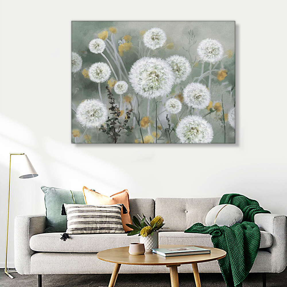 Still life canvas paintings dandelion picture spray painting wall arts painting for living room