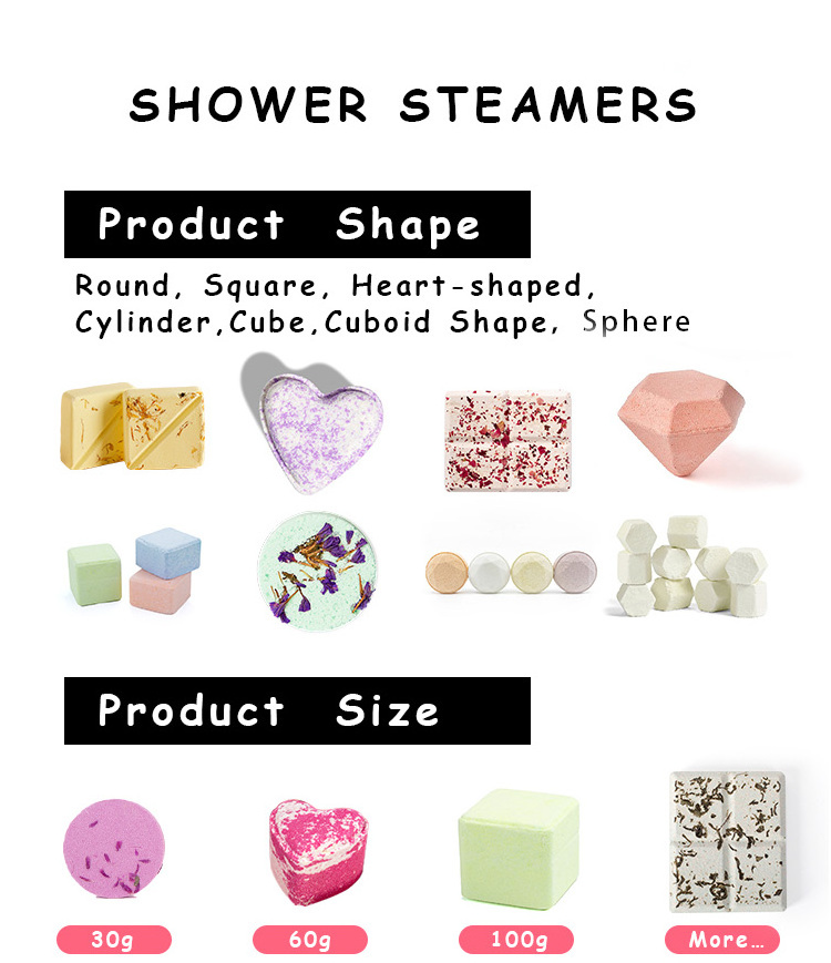 12 Count Long Lasting Scent Private Label Aromatherapy Organic Shower Steamers Tablets Cube