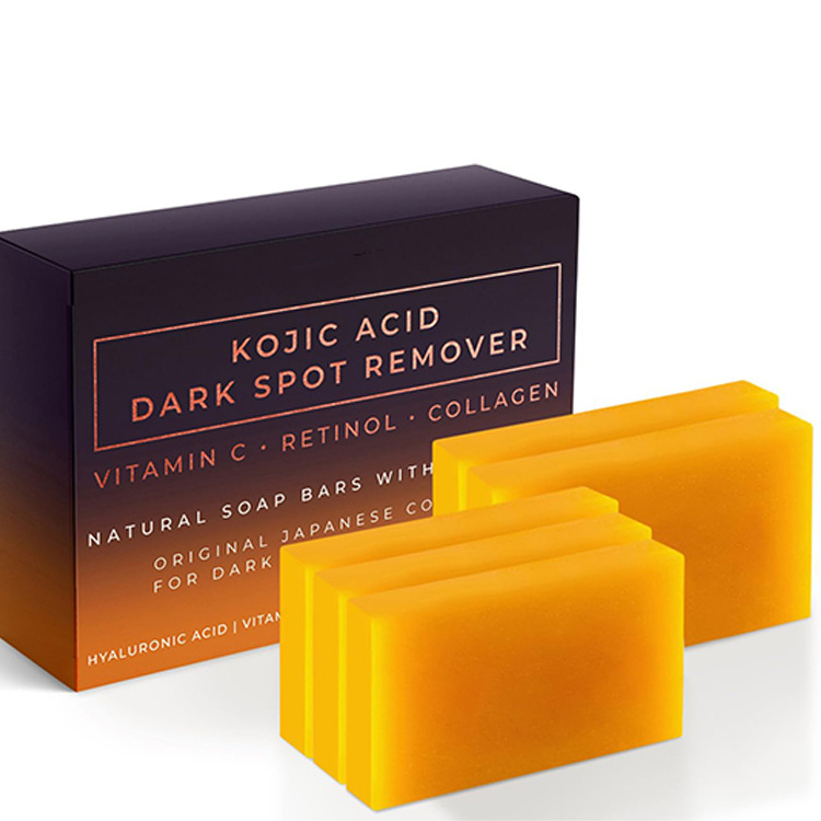 Customised Paraben Free Vegan SLS Free Organic Natural Vitamin C Retinol Turmeric Kojic Acid Soap for Dark Spot Remover