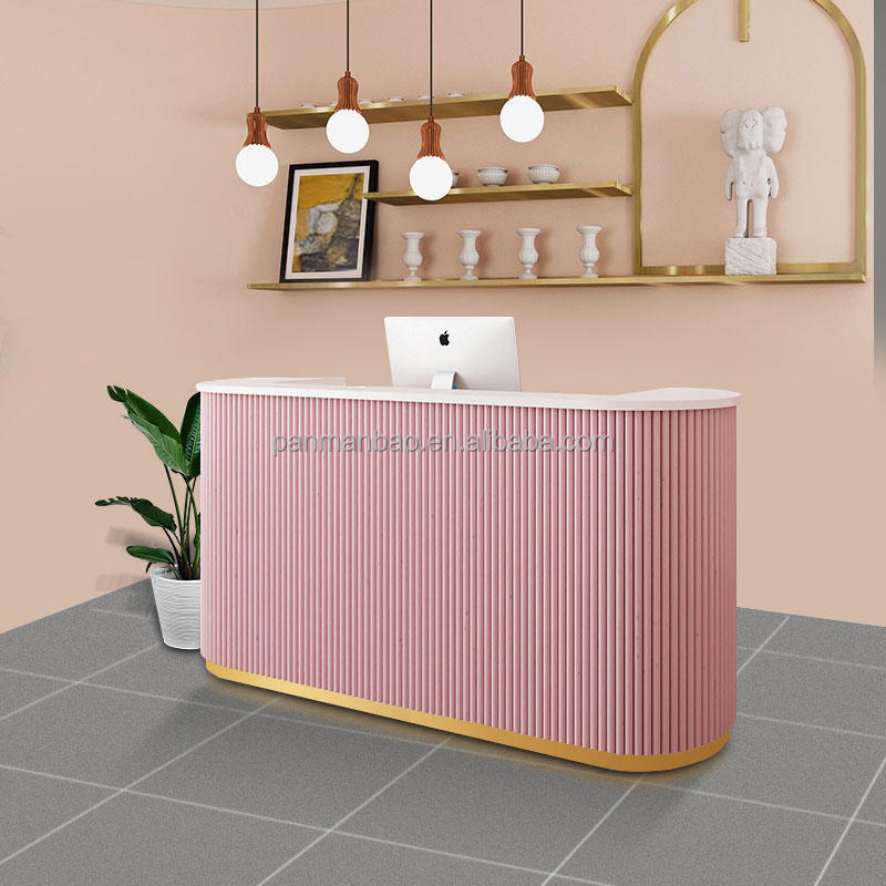 Factory Direct Selling Cheap Beauty Salon Furniture Color Customizable Hair salon Reception Desk